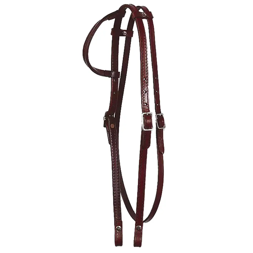 Circle Y Western Horse One Ear Headstall Tack American Leather Dark Brown 1