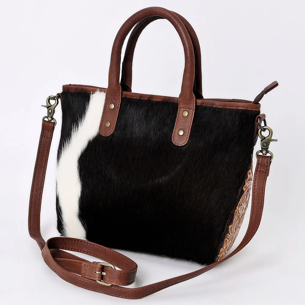 American Darling Western Leather Tote Bag With Hair-On Cowhide, Genuine Leather, Everyday Carry Tote, Handmade Premium Quality 1