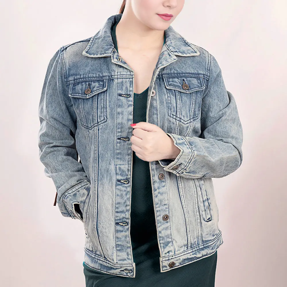 American Darling Genuine Leather Hand Tooled Carved Women 100% Cotton Denim Jacket Dress Ladies Girl | Shirt For 4