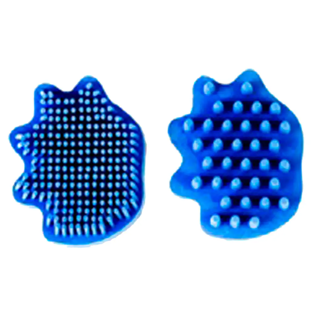 Hilason Horse Cleaner And Groomer Brush Set Of 2 Blue 1
