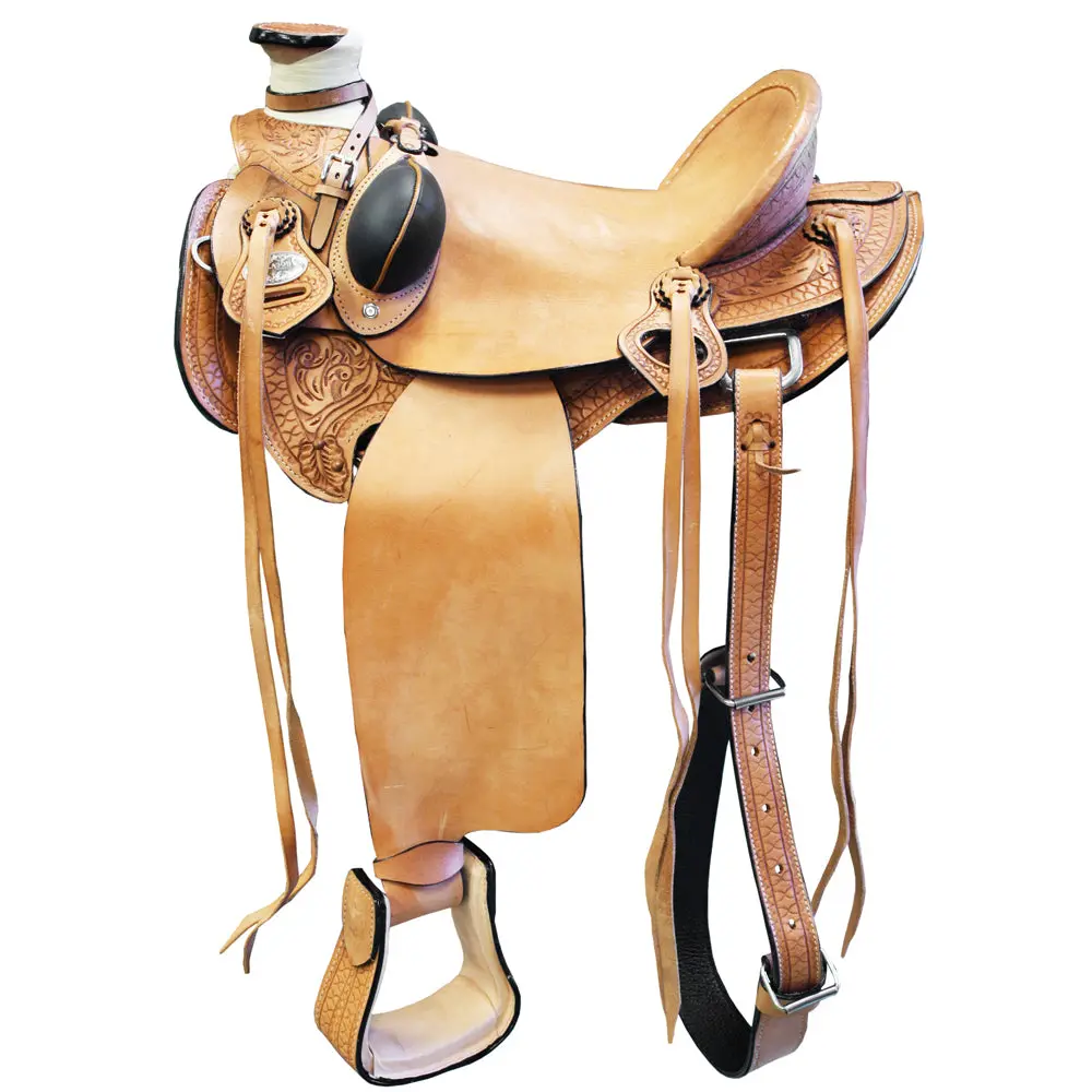 15 In Western Horse Wade Saddle American Leather Ranch Roping Tan 1