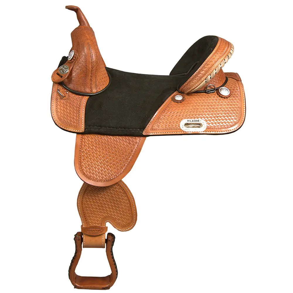 Hilason Western Horse American Leather Barrel Racing Saddle | Treeless For Horses 1