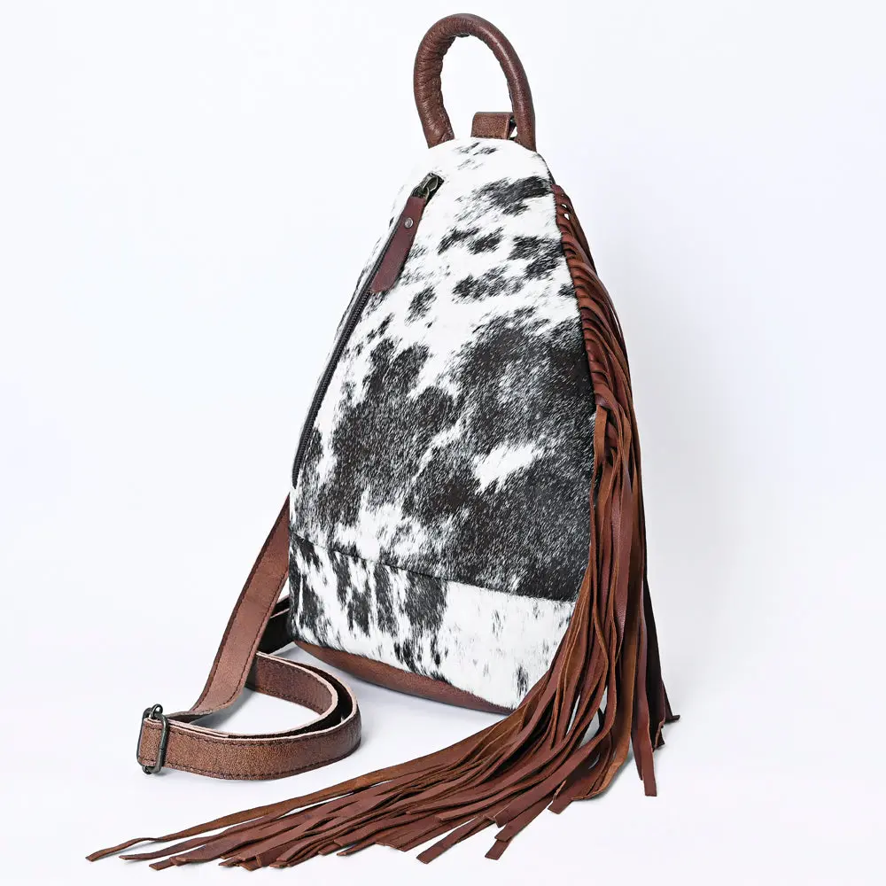 American Darling Western Leather Sling Bag With Fringes, Hair-On Cowhide & Saddle Blanket – Handcrafted, Stylish & Durable, Perfect For Everyday Use 2