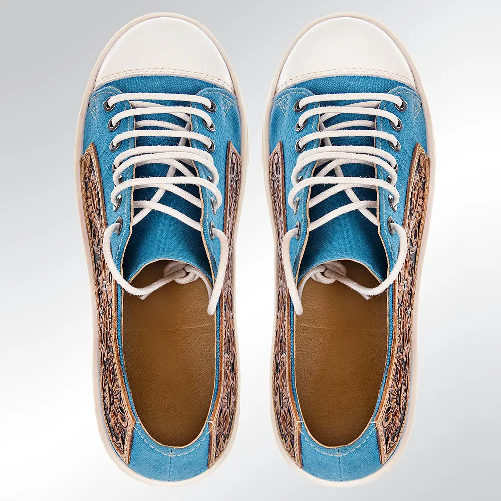 American Darling Adft118 Hand Tooled Carved Genuine Leather Trim Lightweight Shoe Footwear Slip On 1