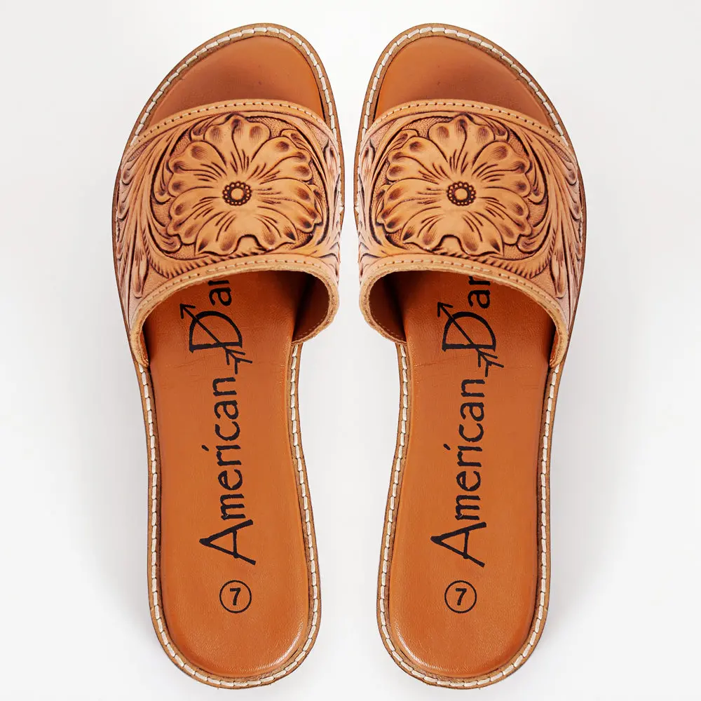 American Darling Hand Tooled, Carved Genuine Leather Sandal Footwear Flip Flop | Tooled 1