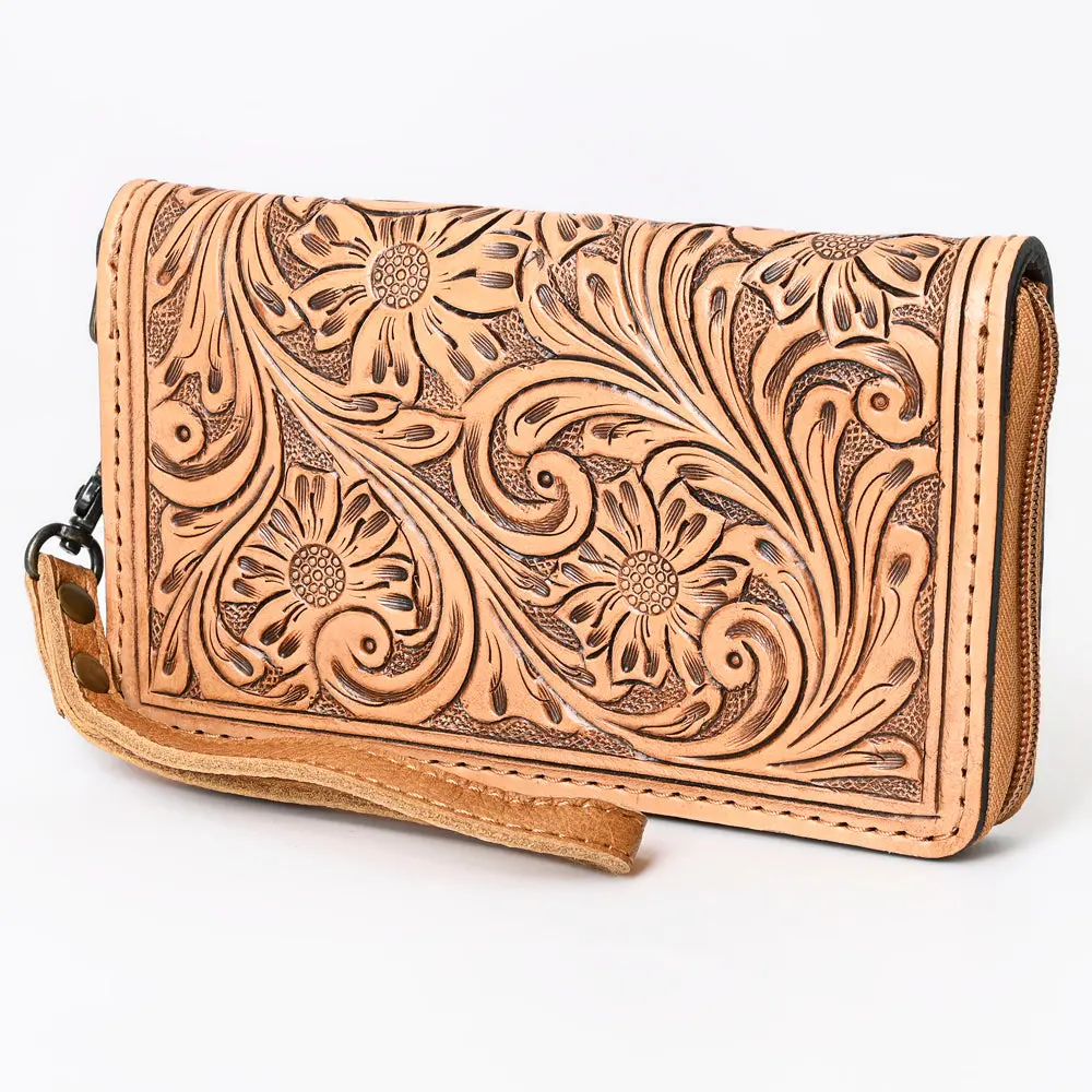 American Darling Clutch Hand Tooled Genuine Leather Western Women Bag Handbag Purse Tan | Purses For Cute 5