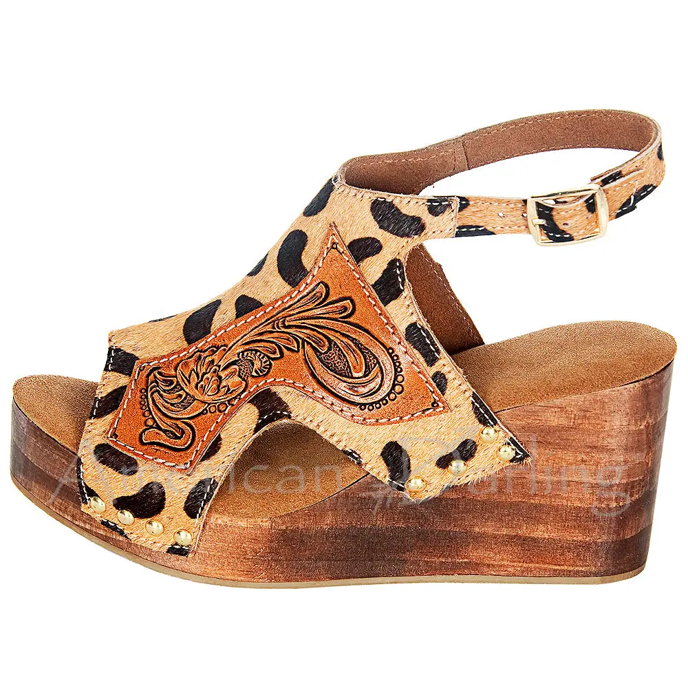 American Darling Adft101 Hand Tooled, Carved Genuine Leather Sandal Footwear Flip Flop | Tooled 1