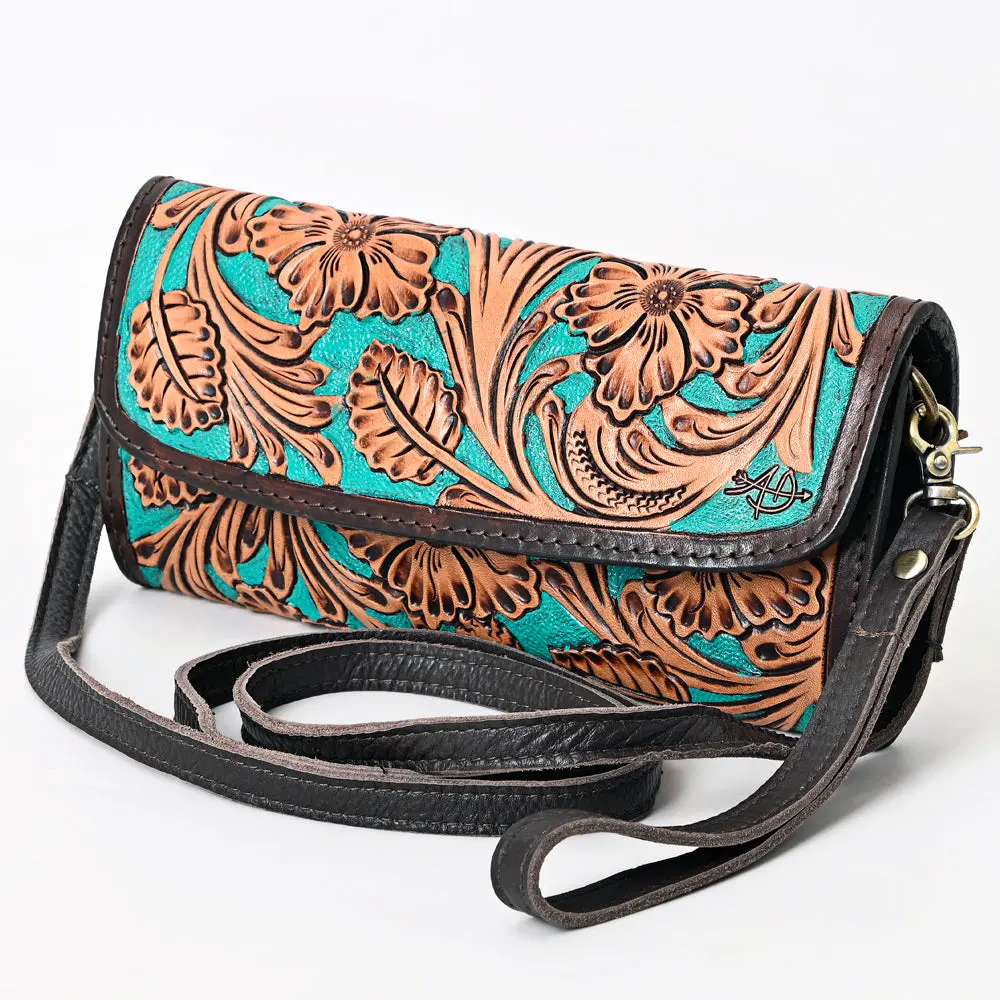 American Darling Hand Tooled Floral Carved Genuine Leather Small Cross Body Bag Vegetable-Tanned Eco-Friendly Western Everyday 1