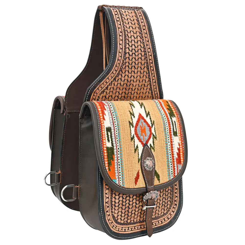 Hilason Soft Leather Horse Saddle Bag Brown | Equestrian Western Adjustable Closure 8