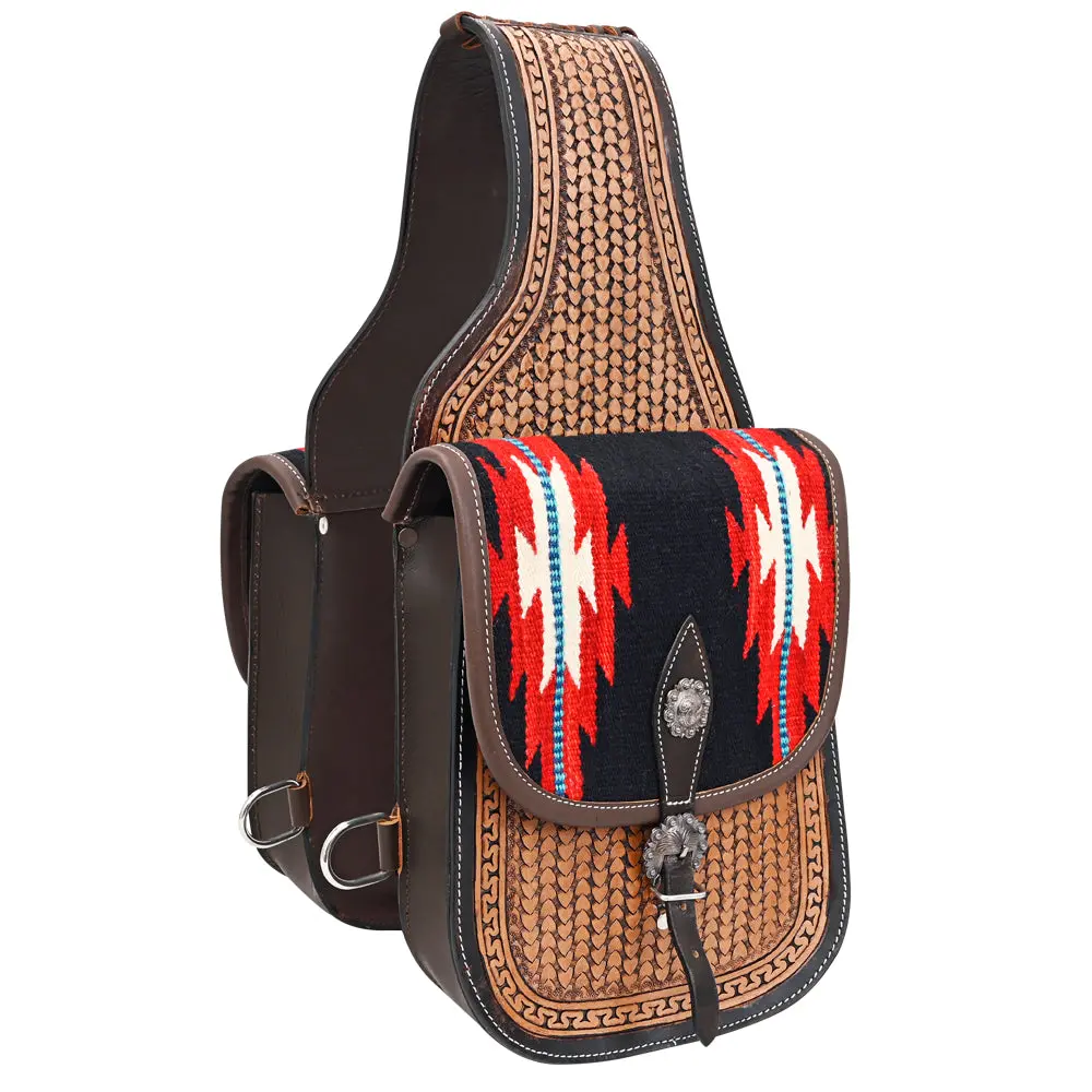 Hilason Soft Leather Horse Saddle Bag Brown | Equestrian Western Adjustable Closure 10