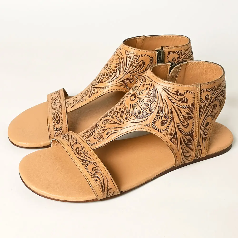 American Darling Hand Tooled, Carved Genuine Leather Sandal Footwear Flip Flop | Tooled 1