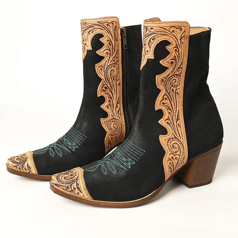 American Darling Hand Curved Boot Stitched Genuine Western Suede Leather Long | Bag Handbag 1