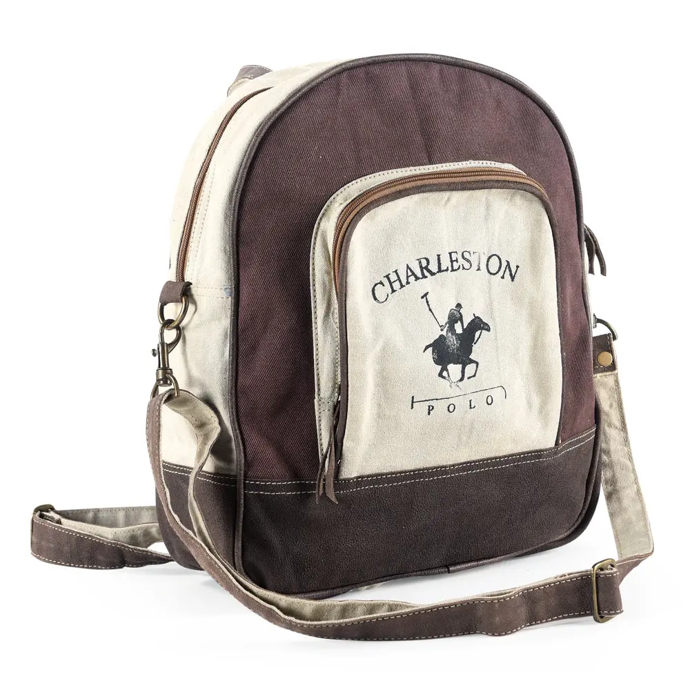Ohlay Backpack Upcycled Canvas Genuine Leather Women Bag Western Handbag Purse | Womens Handbags Belt For Purses Summer 1
