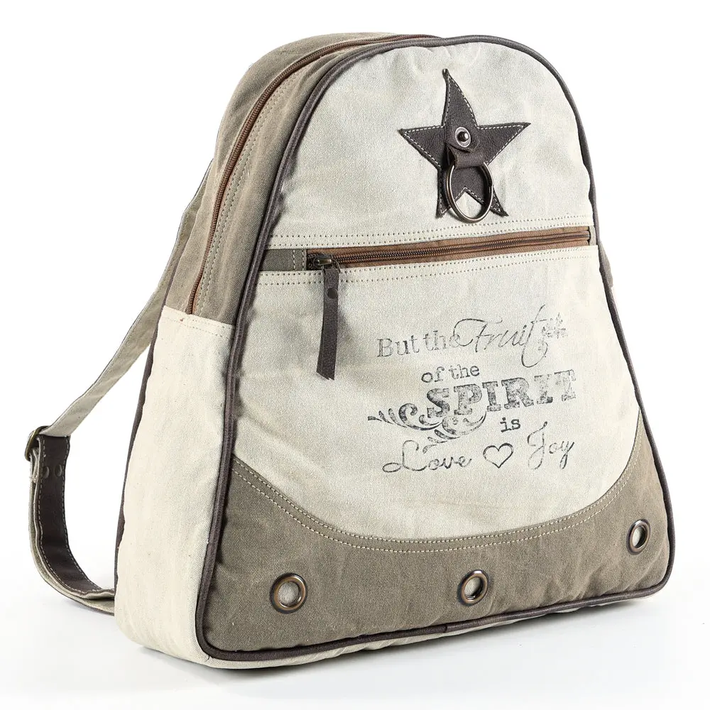 Ohlay Backpack Upcycled Canvas Genuine Leather Women Bag Western Handbag Purse | Womens Handbags Belt For Purses Summer 1