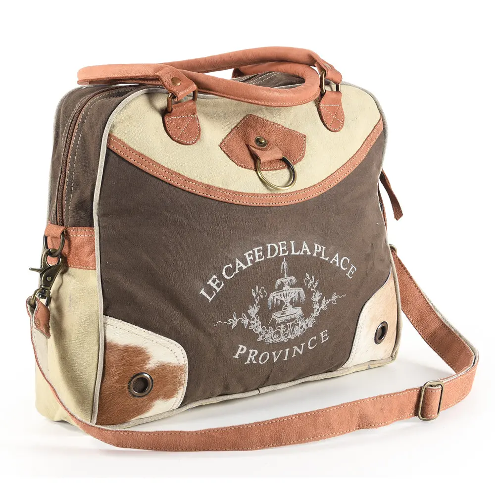 Ohlay Messenger Upcycled Canvas Hair-On Genuine Leather Women Bag Western Handbag Purse | Womens Handbags Belt For Summer 1