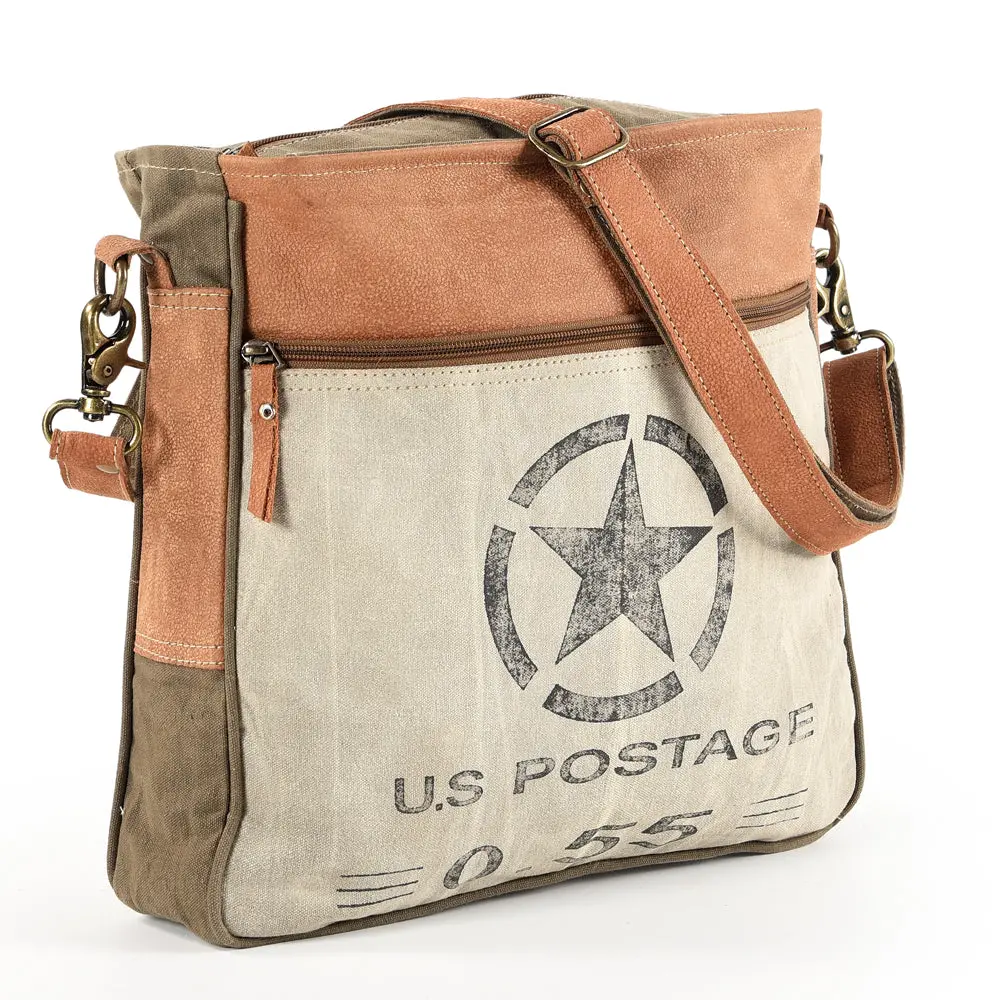 Ohlay Large Crossbody Upcycled Canvas Genuine Leather Women's Bag Western Handbag Purse | Womens Handbags Purses For Women, Summer 1