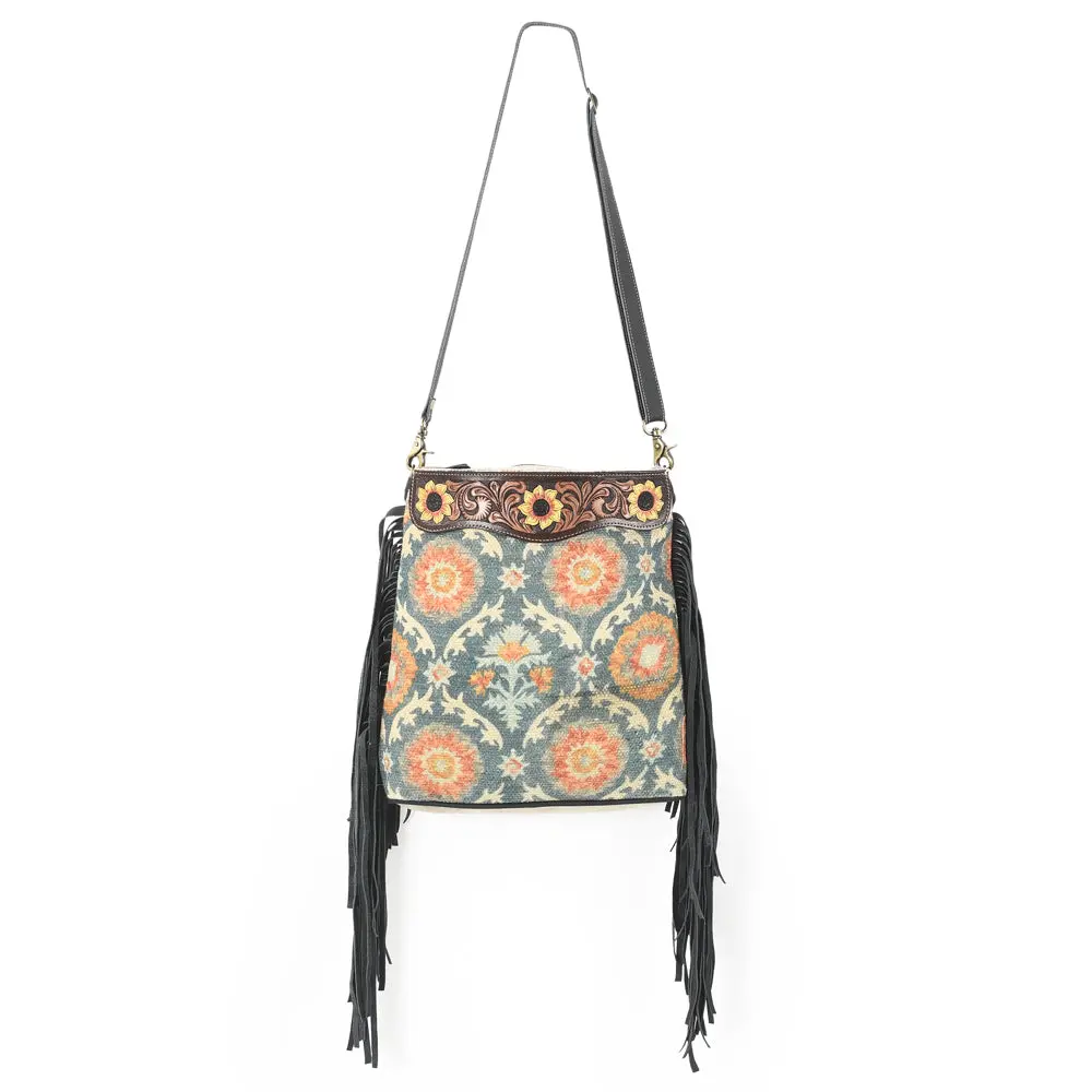 Ohlay Large Crossbody Upcycled Canvas Genuine Leather Women's Bag Western Handbag Purse | Womens Handbags Purses For Women, Summer 1