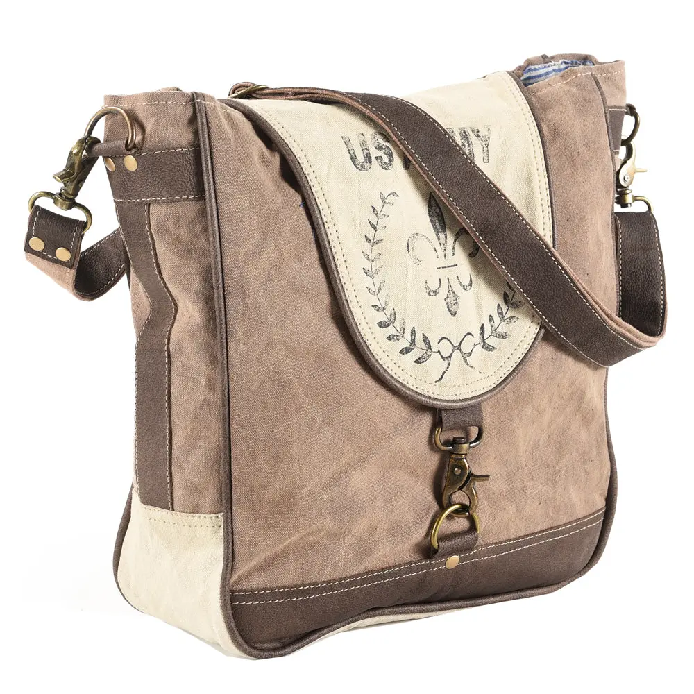 Ohlay Messenger Upcycled Canvas Genuine Leather Women's Bag Western Handbag Purse | Womens Handbags Purses For Women, Summer 1