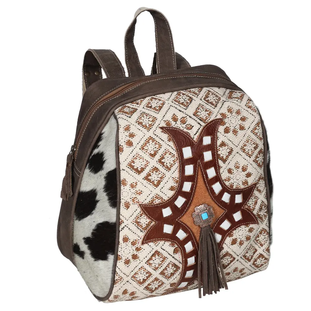 Ohlay Backpack Hand Tooled Upcycled Canvas Hair-On Genuine Leather Women Bag Western Handbag Purse Womens Handbags 1