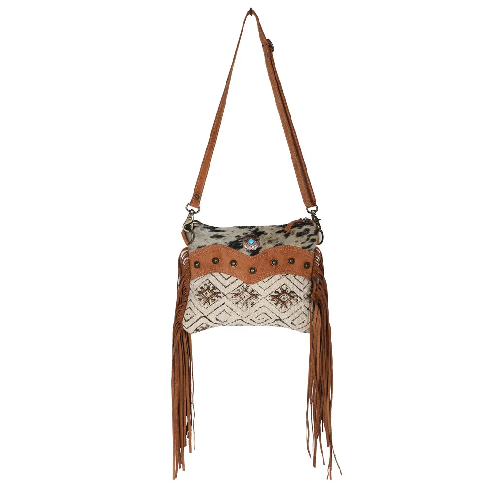 Ohlay Cross Body Upcycled Wool Canvas Hair-On Genuine Leather Women Bag Western Handbag Purse Womens Handbags Belt For Summer 1