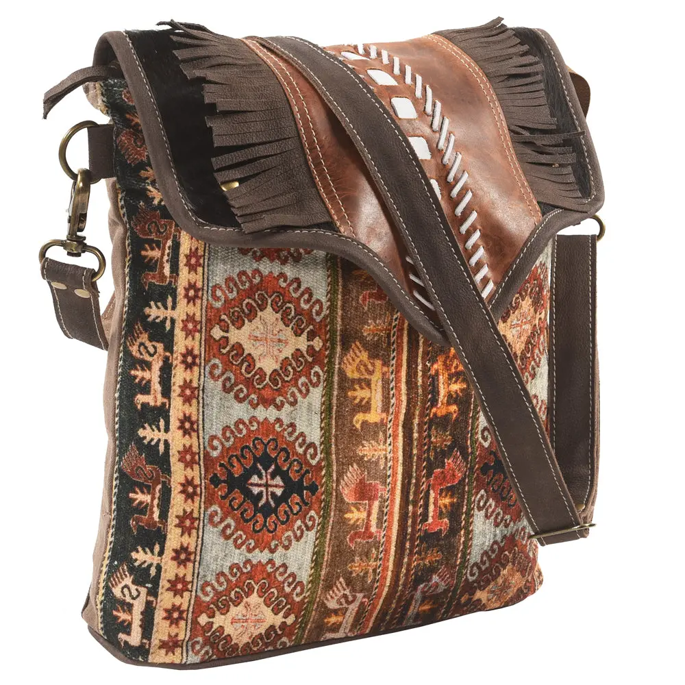 Ohlay Cross Body Upcycled Canvas Hair-On Genuine Leather Women Bag Western Handbag | Womens Handbags Belt For Summer 1
