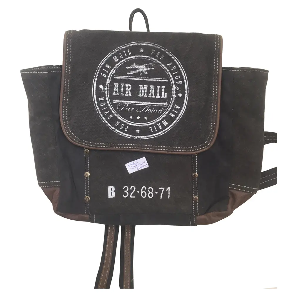 Ohlay Backpack Upcycled Canvas Genuine Leather Women Bag Western Handbag Purse | Womens Handbags Belt For Purses Summer 1