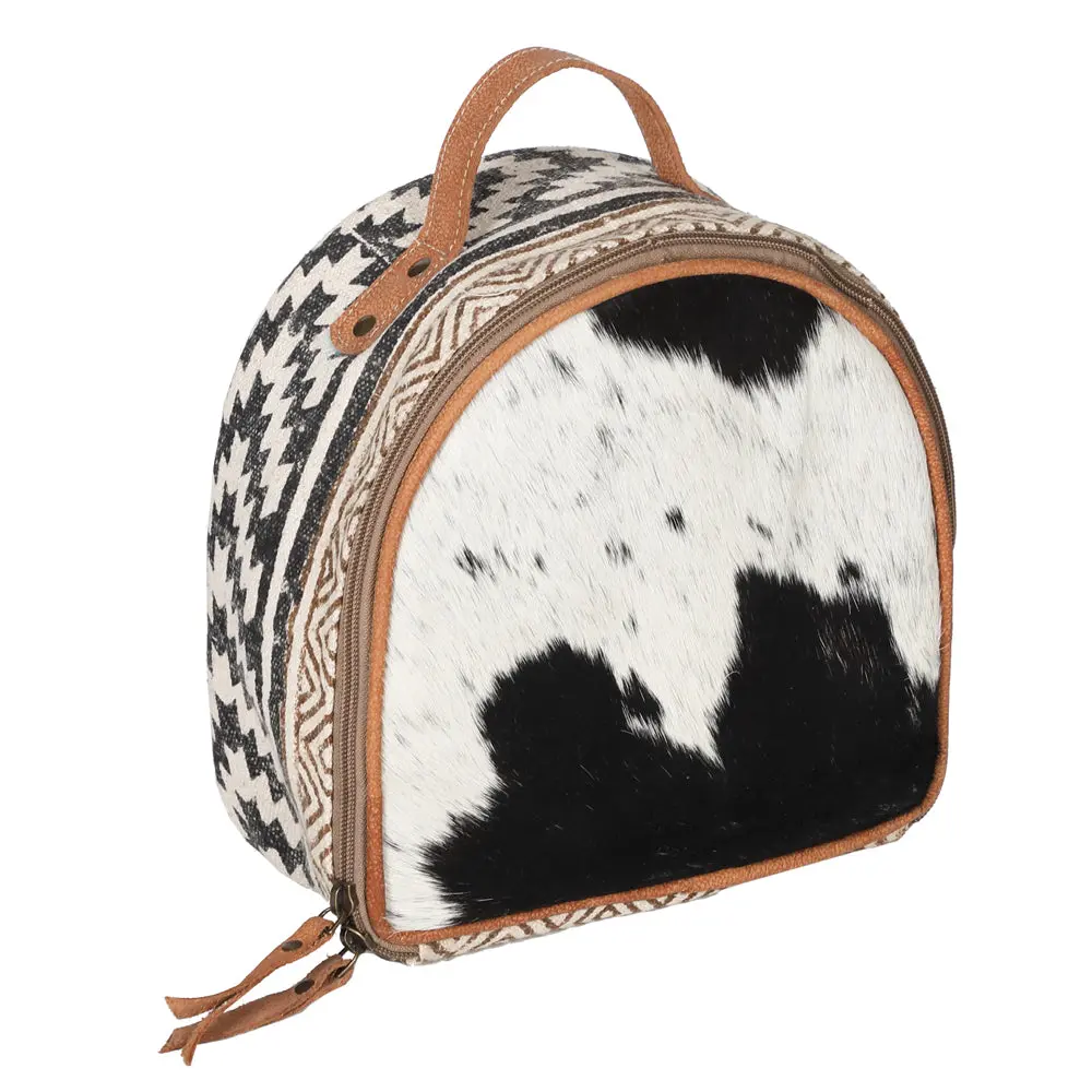 Ohlay Jewelry Case Upcycled Canvas Hair-On Genuine Leather Women's Bag Western Handbag Purse Womens Handbags 1
