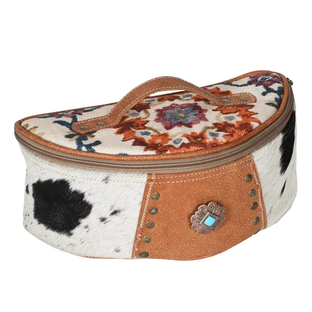 Ohlay Jewelry Case Upcycled Wool Hair-On Genuine Leather Women Bag Western Handbag Purse Womens Handbags 1
