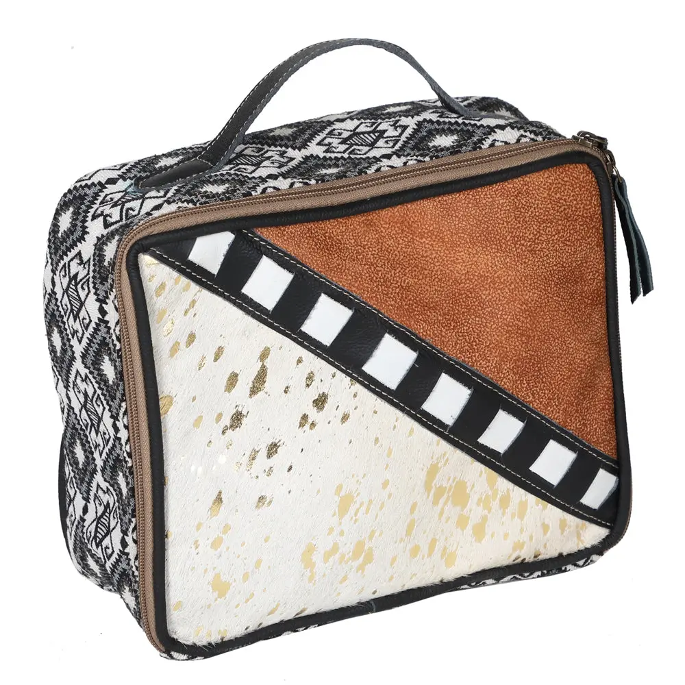 Ohlay Jewelry Case Upcycled Wool Hair-On Genuine Leather Women Bag Western Handbag Purse Womens Handbags 1