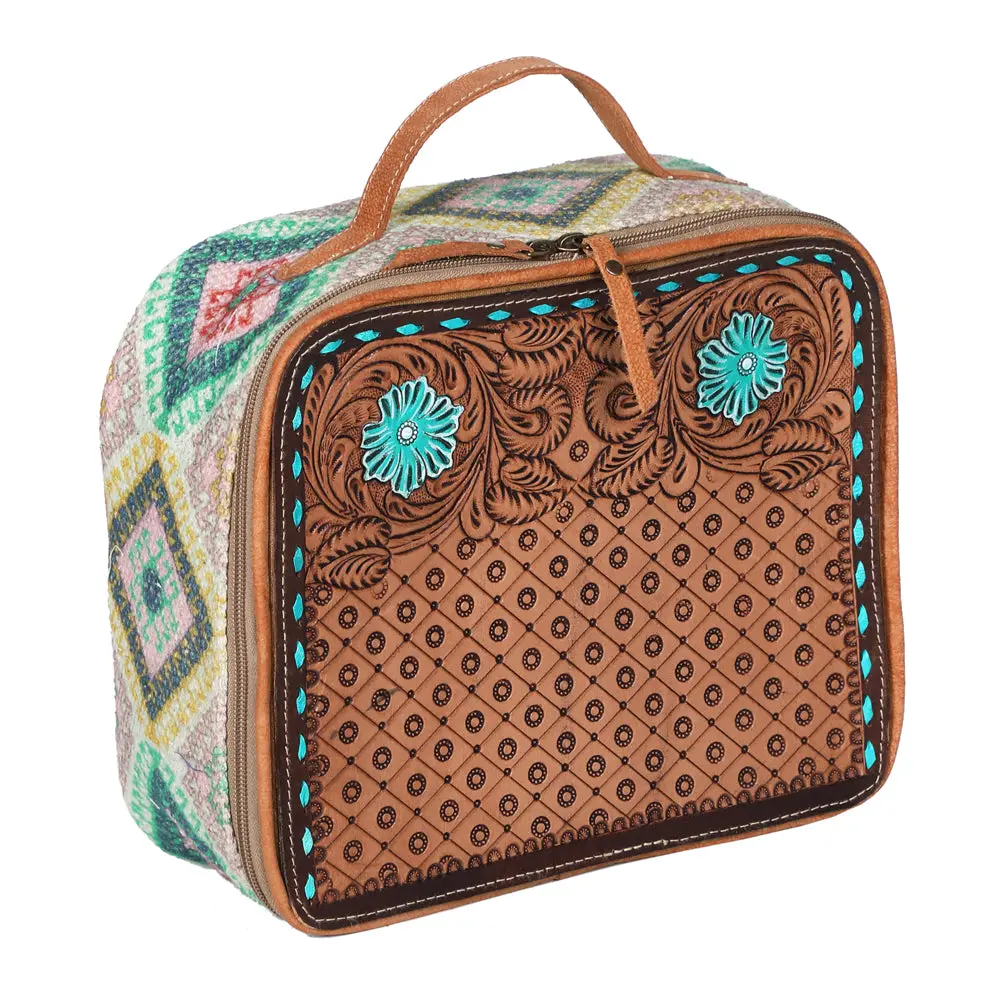 Ohlay Jewelry Case Hand Tooled Upcycled Wool Genuine Leather Women Bag Western Handbag Purse Womens Handbags 1