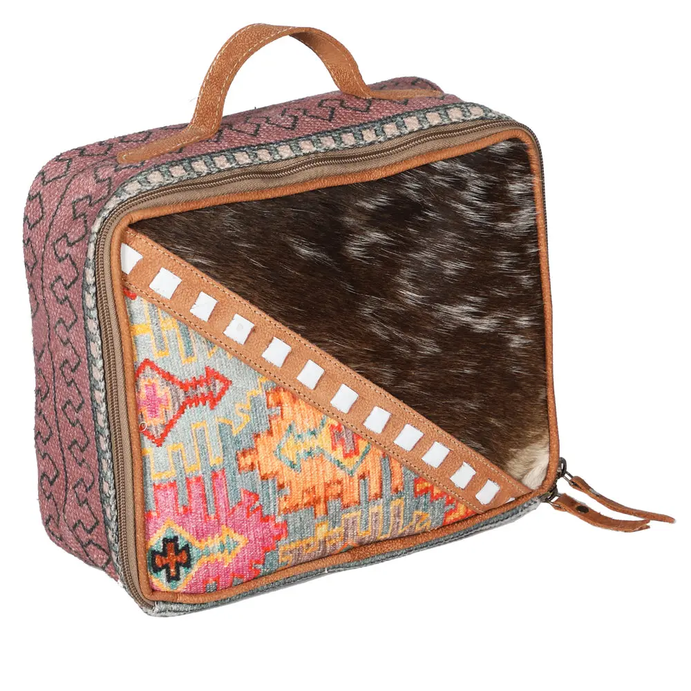 Ohlay Jewelry Case Upcycled Wool Canvas Hair-On Genuine Leather Women Bag Western Handbag Purse Womens Handbags 1