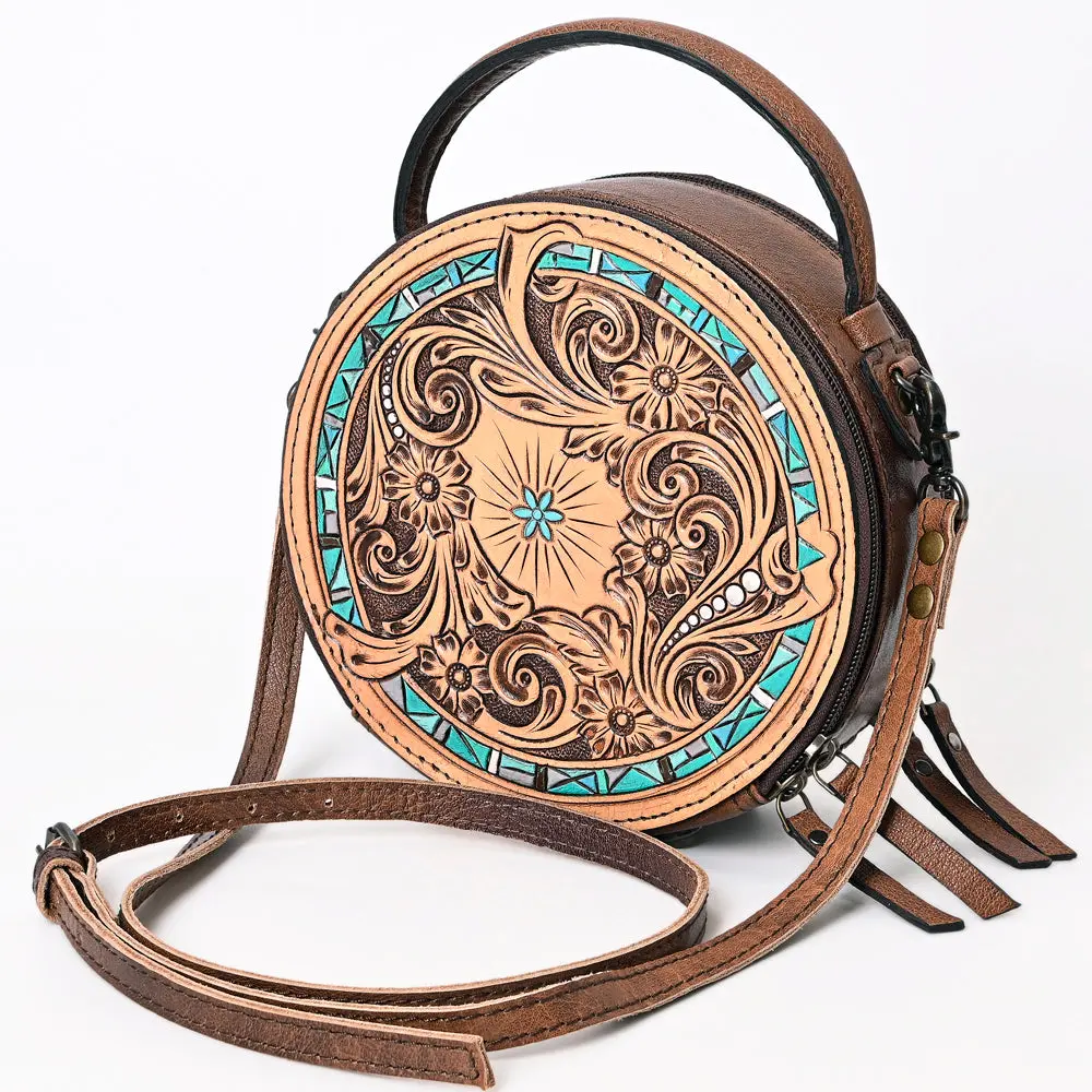 American Darling Canteen Bag Hand Tooled Genuine Leather Western Women | Handbag Purse Travel Clutch 2