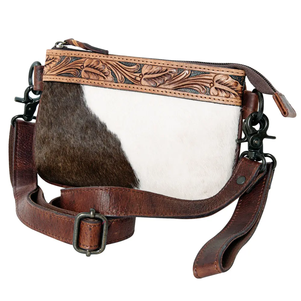 Skbz103 Ohlay Western Genuine Hair-On Leather Hand Tooled Women Crossbody Bags 1