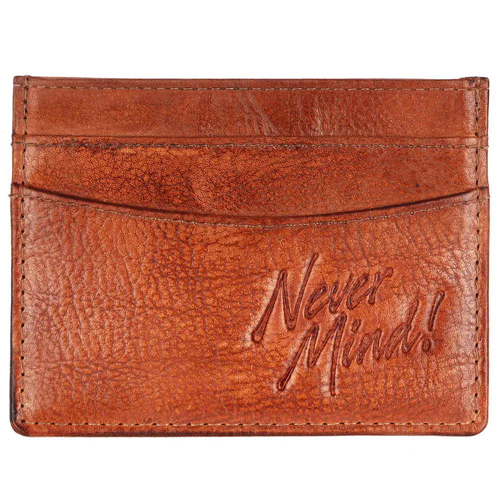 Never Mind Card-Holder Vintage Handmade Genuine Cowhide Leather Women Bag Western Handbag Purse 1