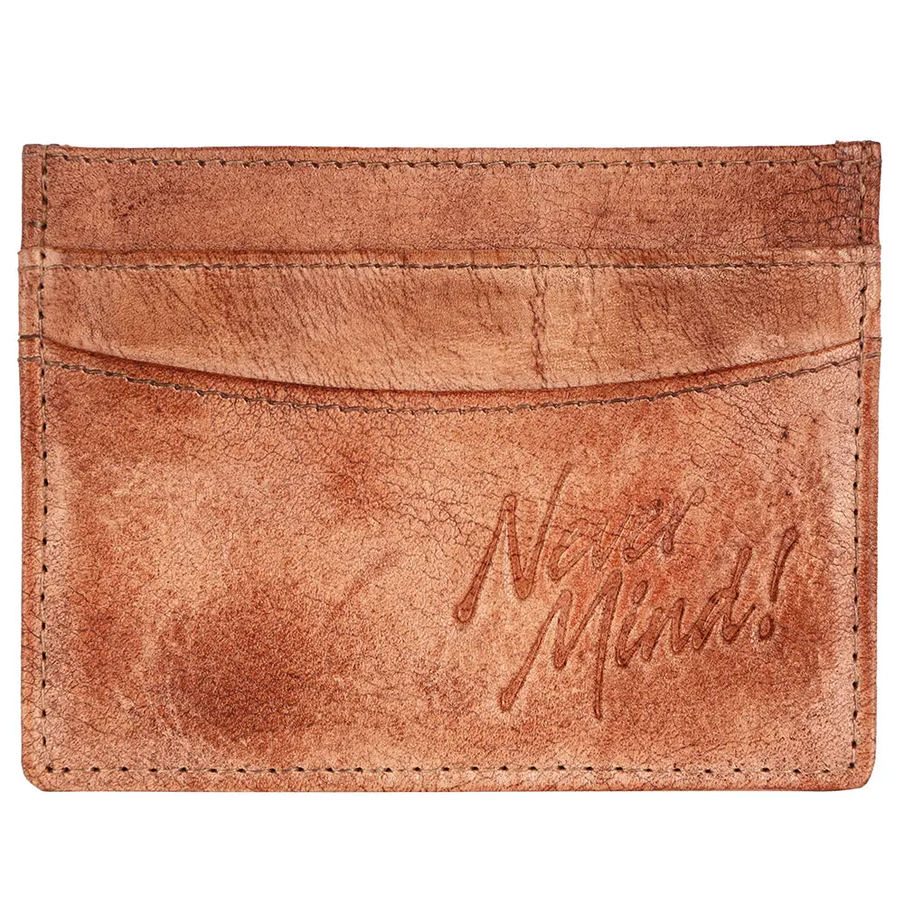 Never Mind Card-Holder Vintage Handmade Genuine Cowhide Leather Women Bag Western Handbag Purse 2