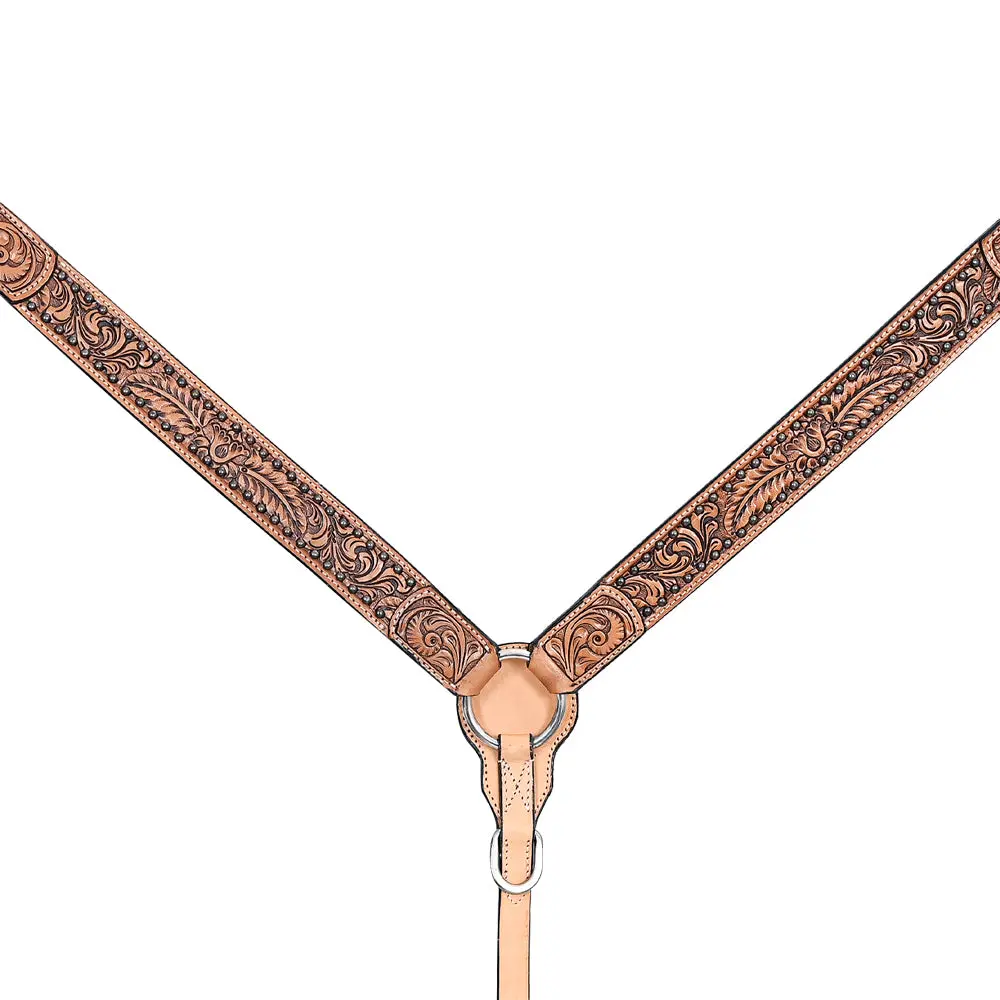 Hilason Western Horse Headstall Breast Collar American Leather Tan | Tack Set For Horses 2