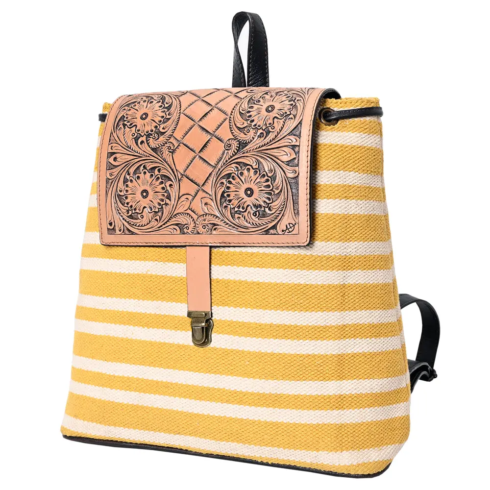 Ohlay Backpack Hand Tooled Upcycled Canvas Genuine Leather Women Bag Western Handbag Purse | For Womens Summer 1