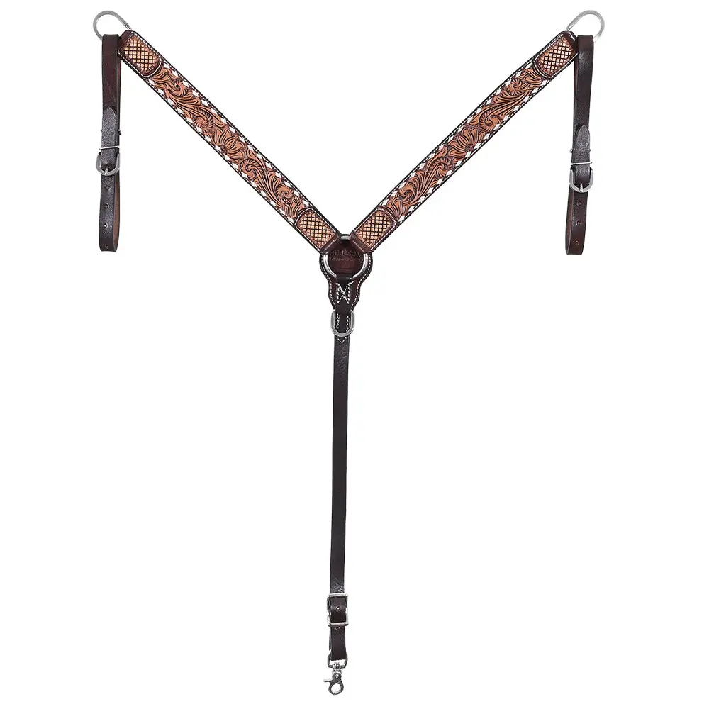 Hilason Western Leather Horse Headstall Breast Collar American Dark Brown Harness | Tack Set For Horses 1