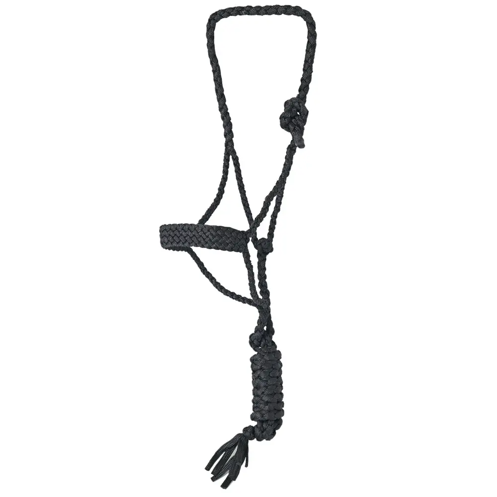 Hilason Braided Nylon Knotted Rope Horse Halter With 8 Ft. Lead Rope Heavy Duty Training Halter 1