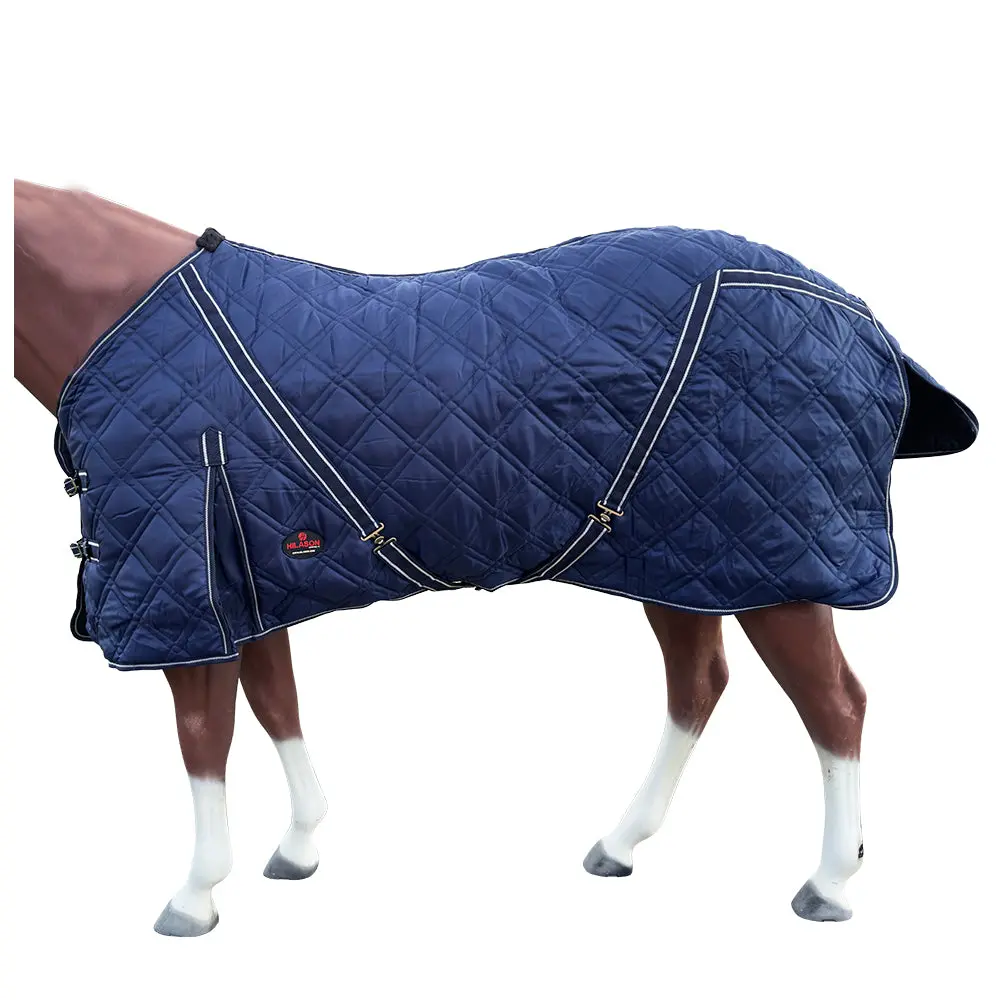 Hilason Western Horse Stable Blanket Quilted | Blankets For Winter Water Resistant Horses Blue 1