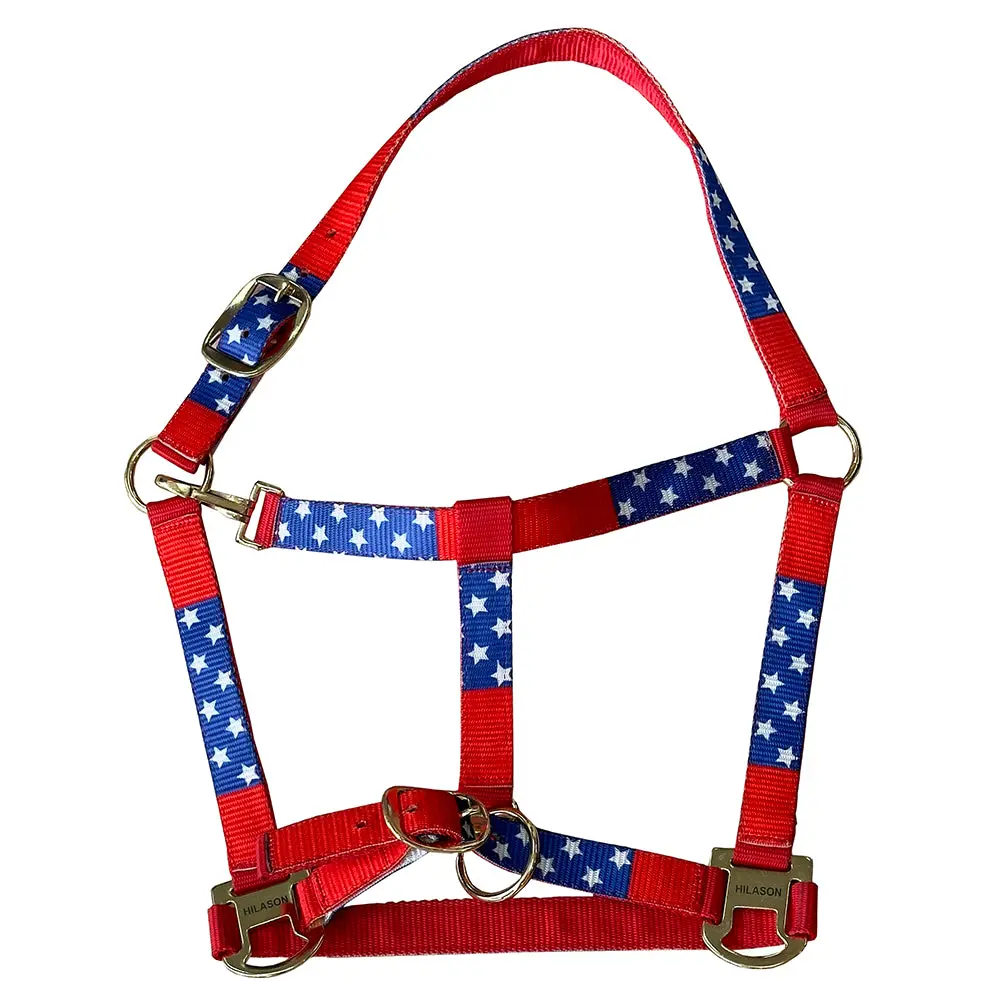 Hilason Western Horse Top Grade Nylon Comfortable & Flexible Halter Us Flag 1