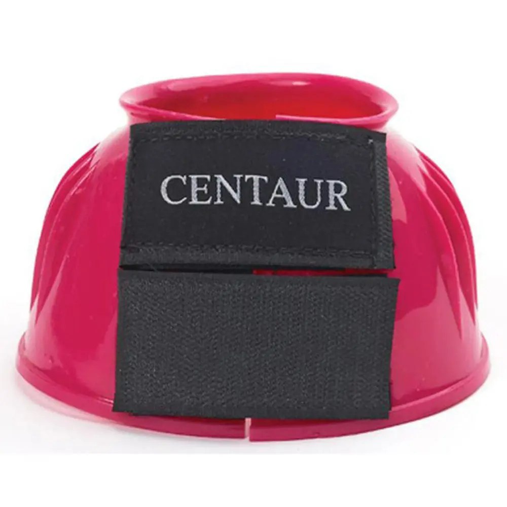Centaur Polyvinyl Chloride Ribbed Double Hook And Loop Bell Boots, Hot Pink 1