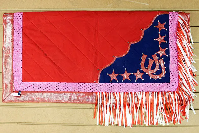 Csb920 Hilason Western Show Barrel Racing Rodeo Saddle Blanket Pad Pink & Blue 2