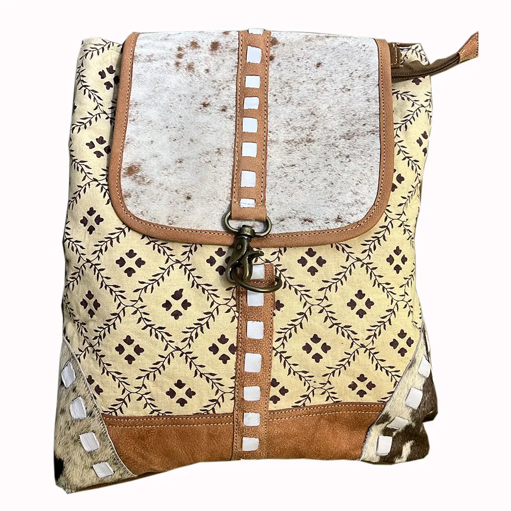 Ohlay Cross Body Upcycled Wool Canvas Hair-On Genuine Leather Women Bag Western Handbag Purse Womens Handbags Belt For Summer 1