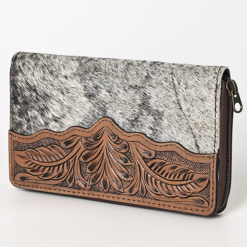 Ohlay Wallet Hand Tooled Hair-On Genuine Leather Women Bag Western Handbag Purse | Womens Handbags |Leather Belt For Summer 1