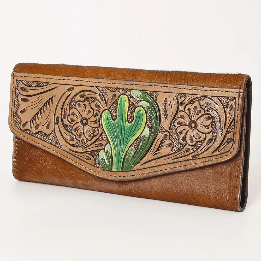Ohlay Wallet Hand Tooled Hair-On Genuine Leather Women Bag Western Handbag Purse | Womens Handbags |Leather Belt For Summer 1