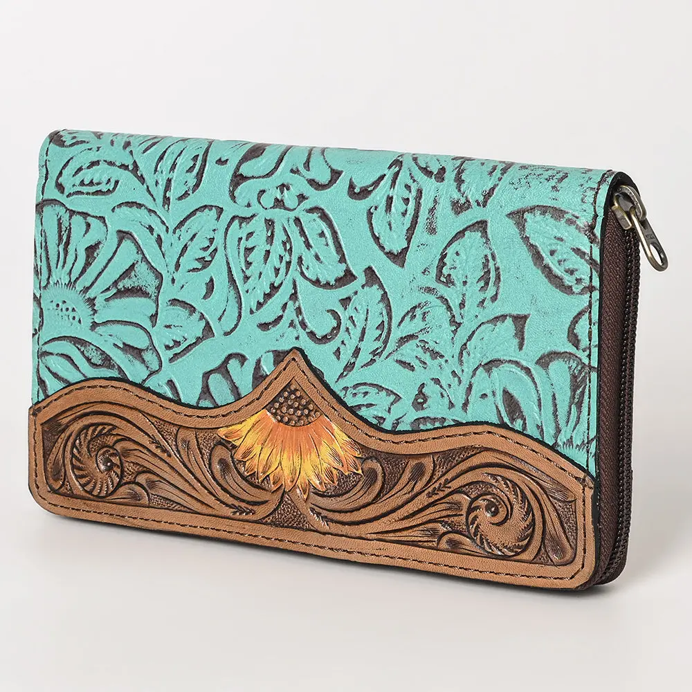 Ohlay Wallet Hand Tooled Embossed Hair-On Genuine Leather Women Bag Western Handbag Purse Womens Handbags 1
