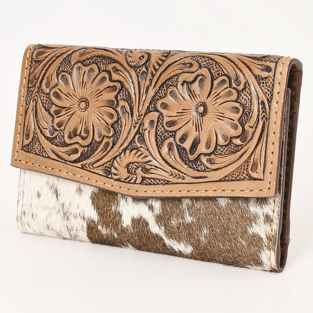 Ohlay Wallet Hand Tooled Hair-On Genuine Leather Women Bag Western Handbag Purse | Womens Handbags |Leather Belt For Summer 1