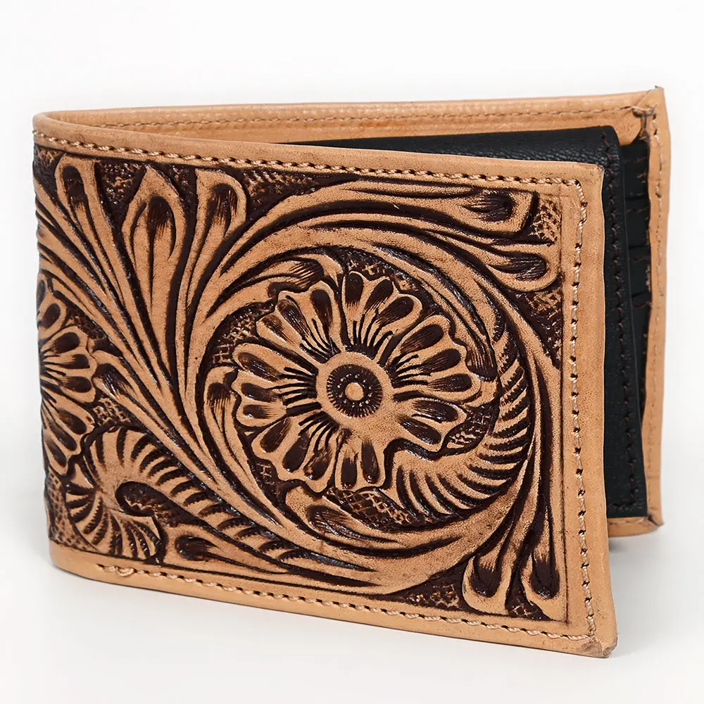 Ohlay Wallet Hand Tooled Genuine Leather Women Bag Western Handbag Purse 1