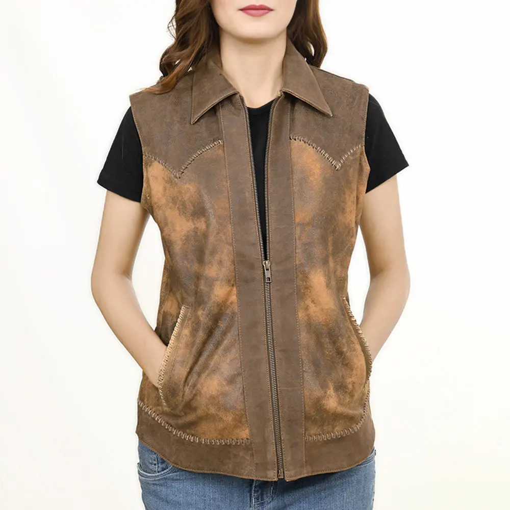American Darling Genuine Vintage Leather Women Blazer Dress Shirt Jacket Ladies Girl| | For 1